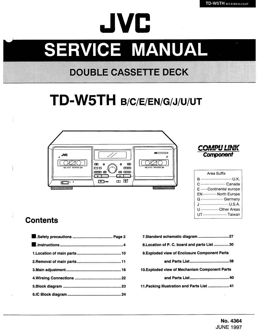 Jvc TDW 5 TH Service Manual