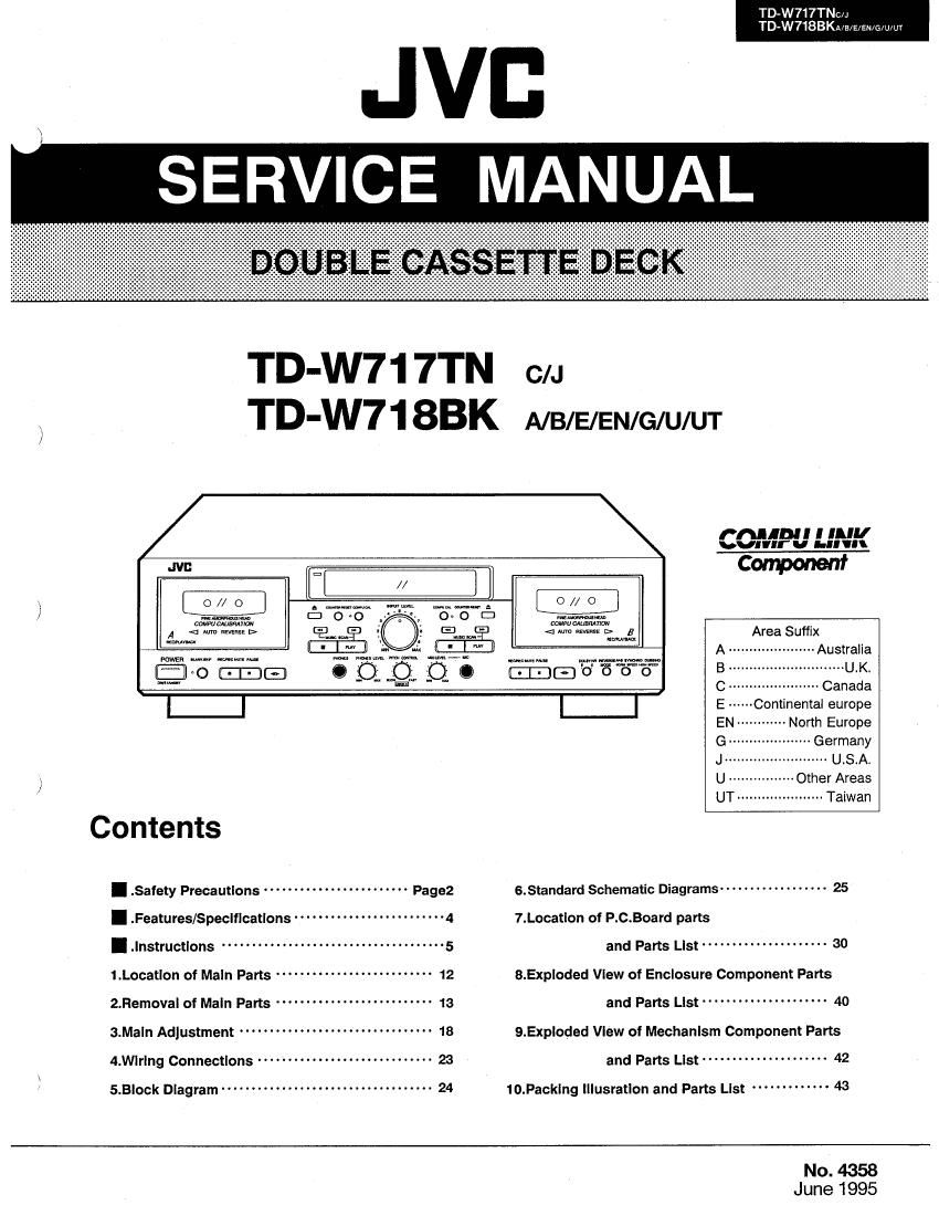 Jvc TDW 717 TN Service Manual