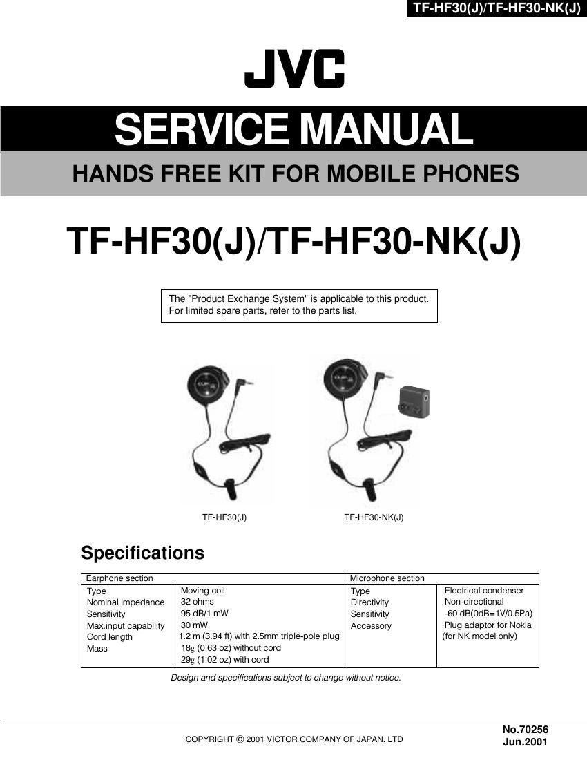 Jvc TFHF 30 Service Manual