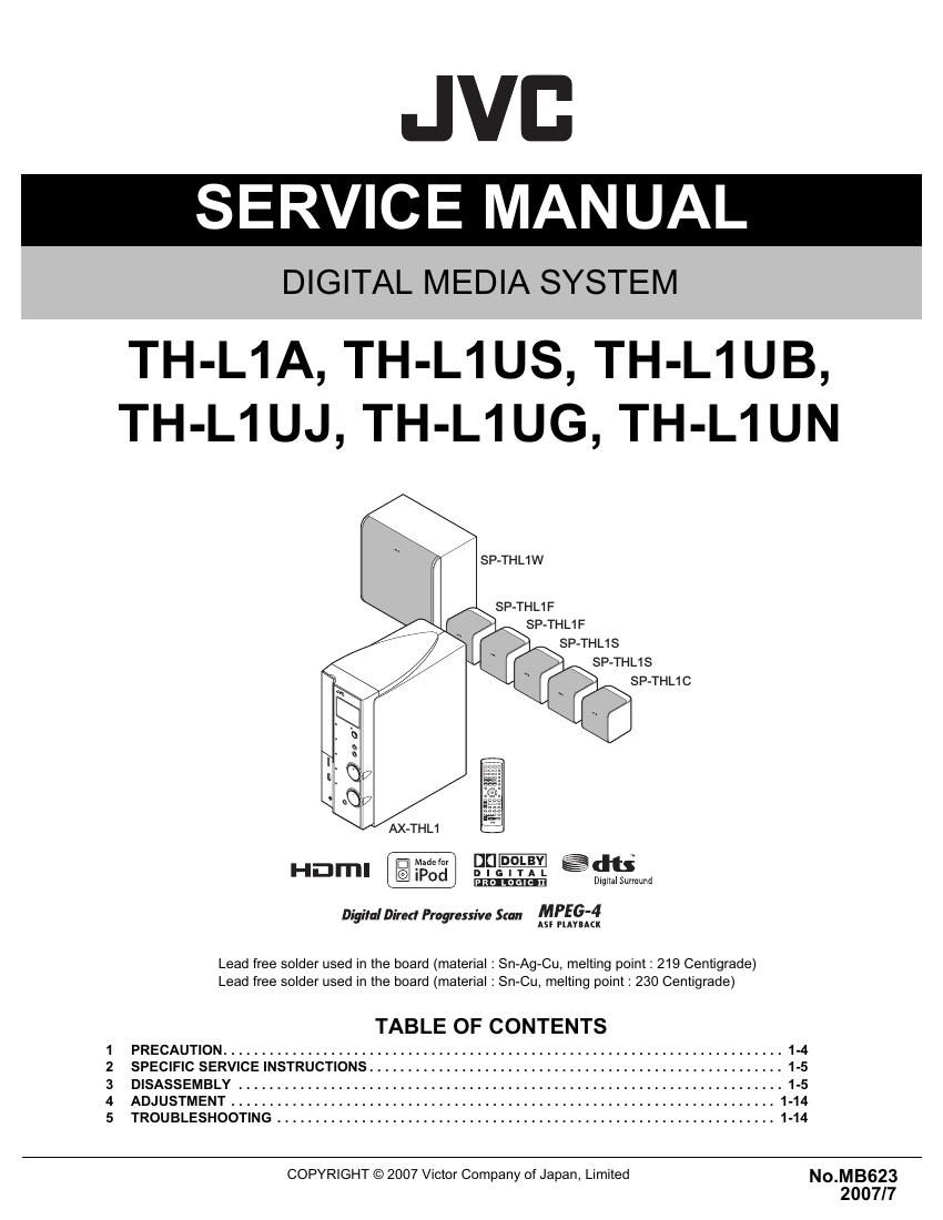 Jvc THL 1 A Service Manual