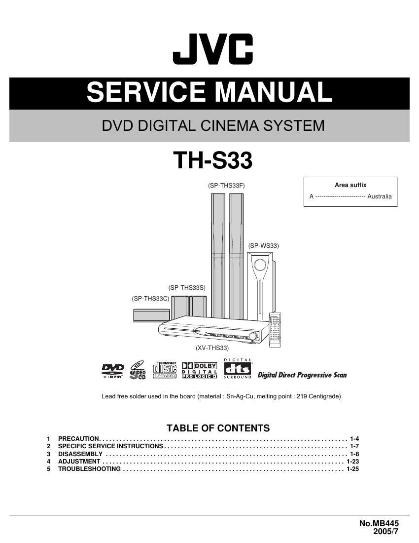 Jvc THS 33 Service Manual