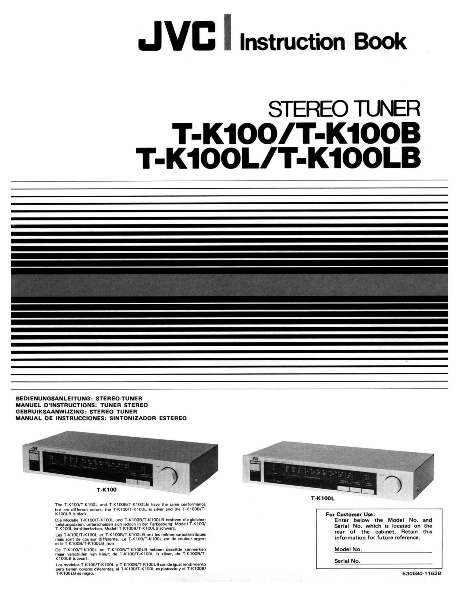 Jvc TK 100 Owners Manual