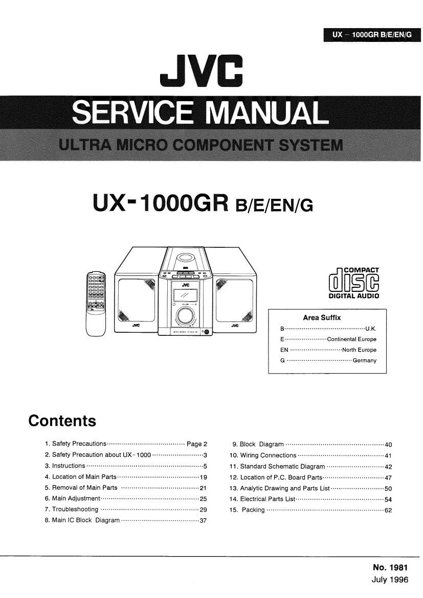 Jvc UX 1000 GR Service Manual