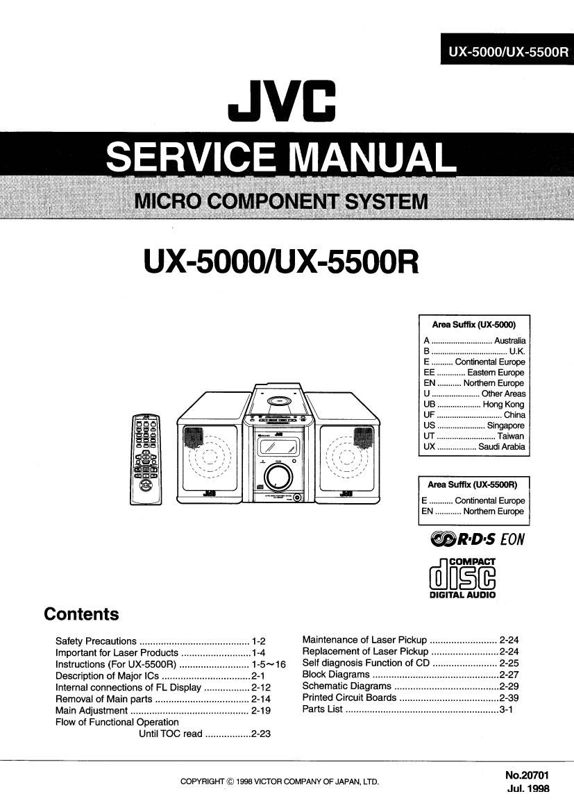 Jvc UX 5500 R Service Manual