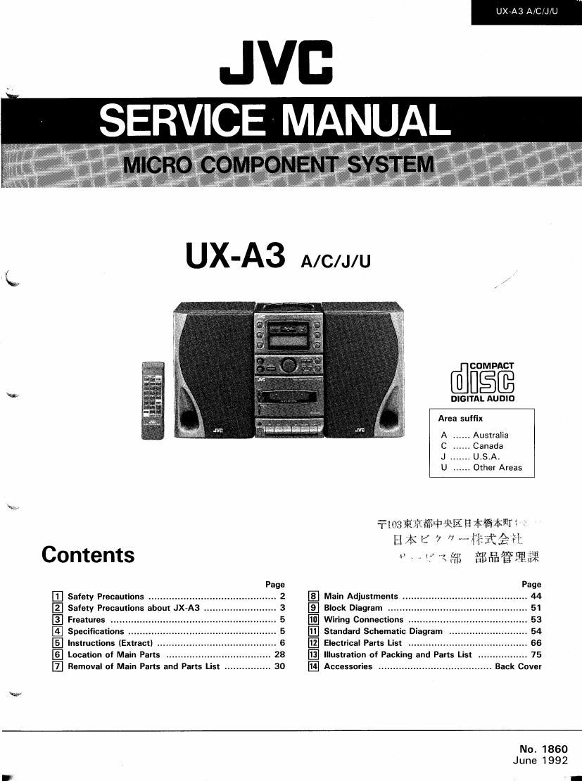 Jvc UXA 3 Service Manual