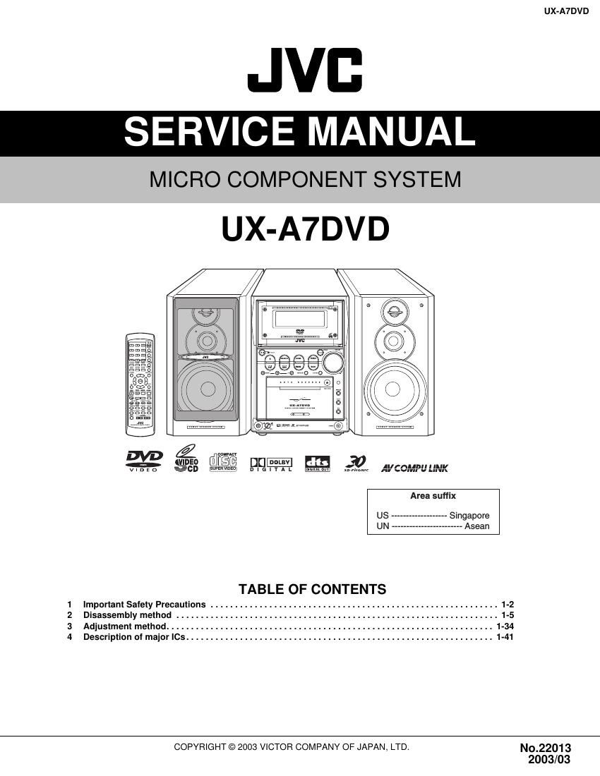 Jvc UXA 7 DVD Service Manual