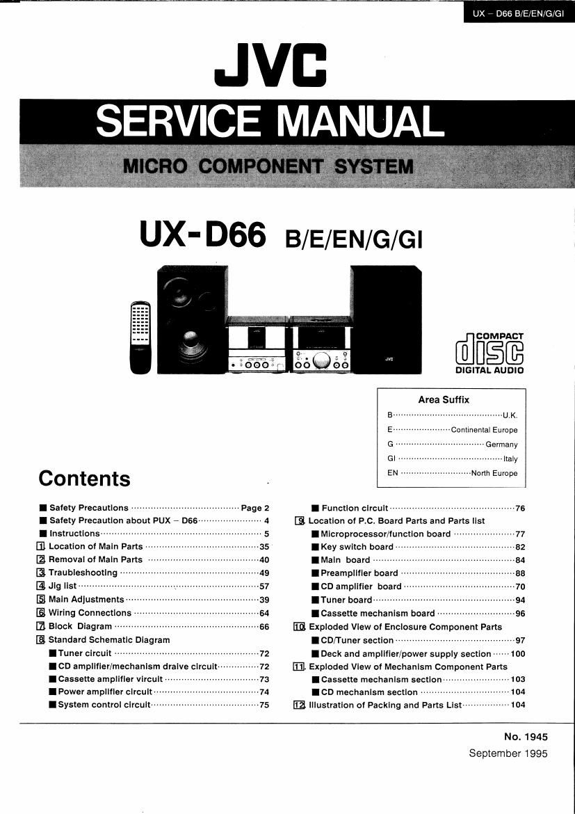 Jvc UXD 66 Service Manual