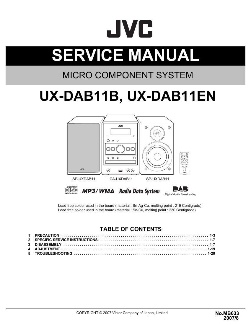 Jvc UXDAB 11 B Service Manual