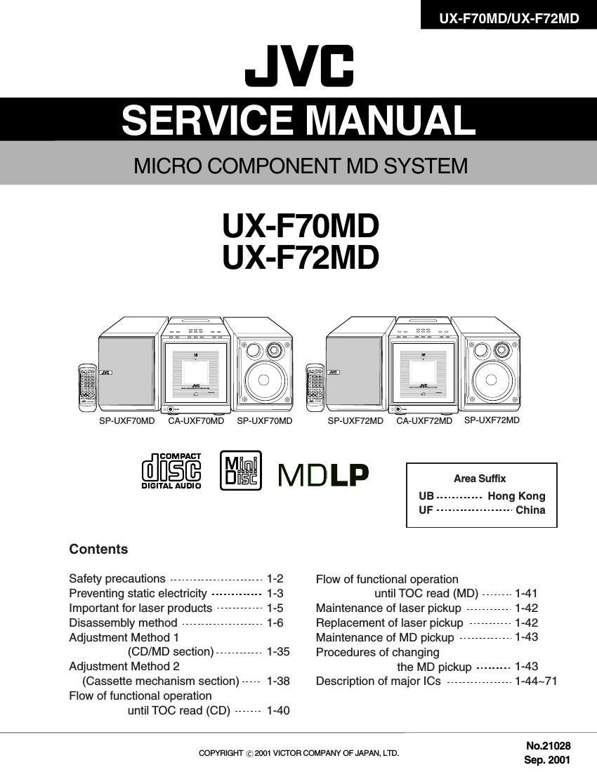 Jvc UXF 72 MD Service Manual