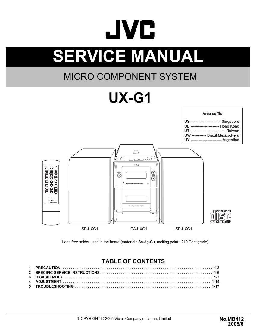Jvc UXG 1 Service Manual