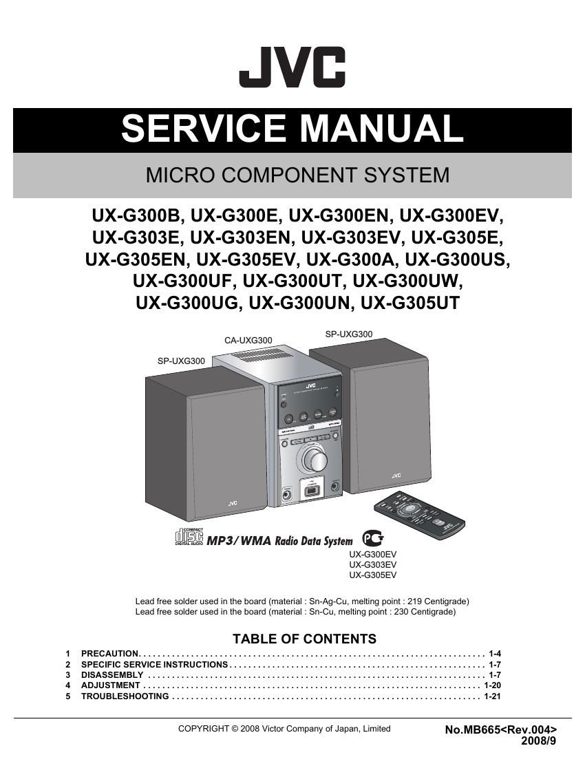 Jvc UXG 303 Service Manual