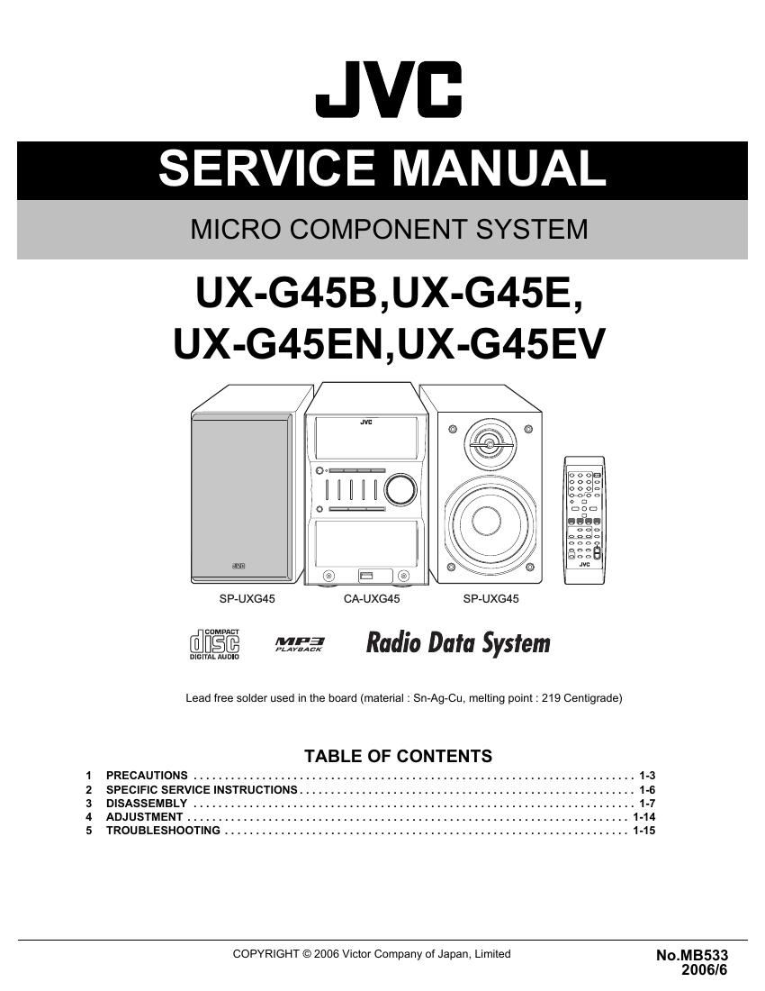 Jvc UXG 45 Service Manual