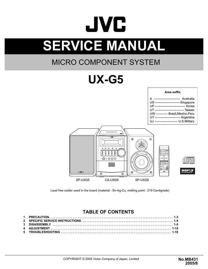 Jvc UXG 5 Service Manual