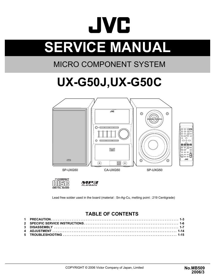 Jvc UXG 50 C Service Manual