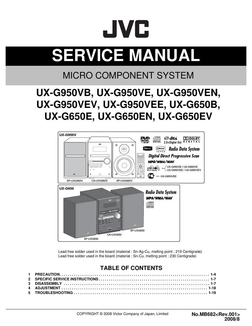 Jvc UXG 650 Service Manual