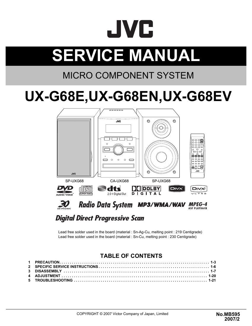 Jvc UXG 68 EN Service Manual