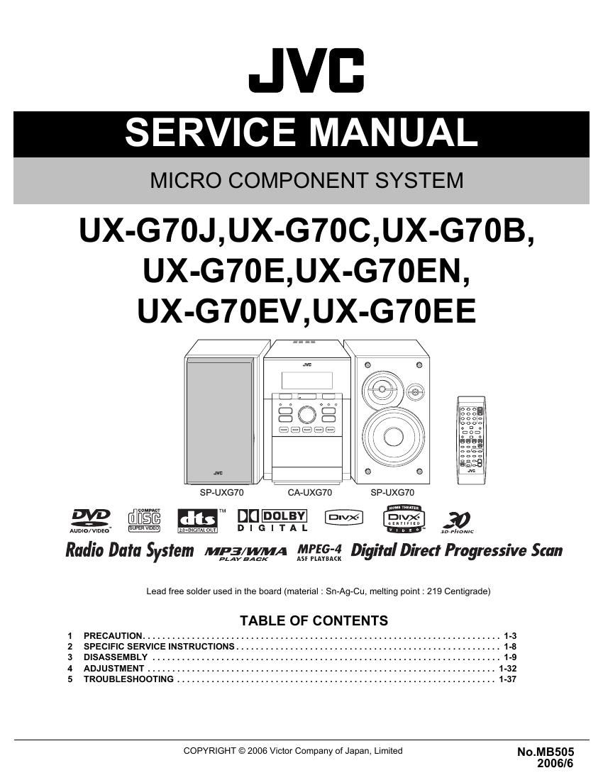 Jvc UXG 70 Service Manual