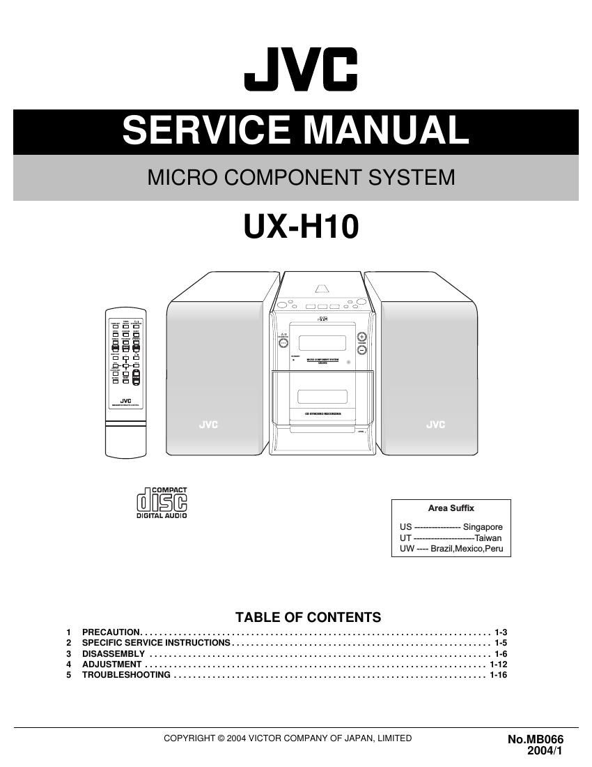 Jvc UXH 10 Service Manual
