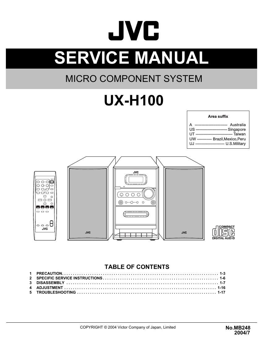 Jvc UXH 100 Service Manual