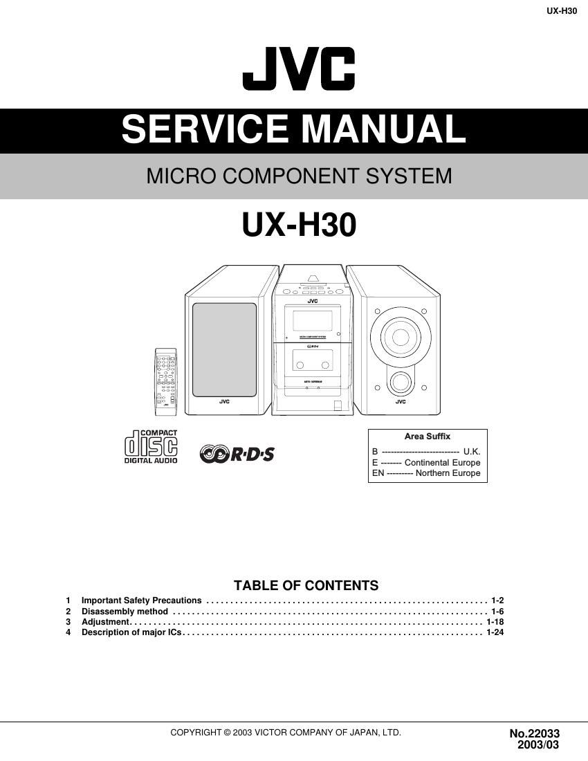 Jvc UXH 30 Service Manual