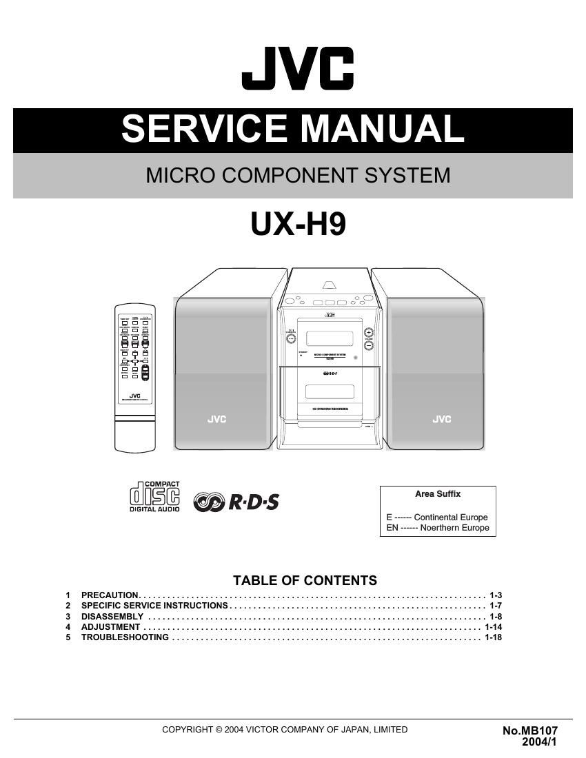 Jvc UXH 9 Service Manual