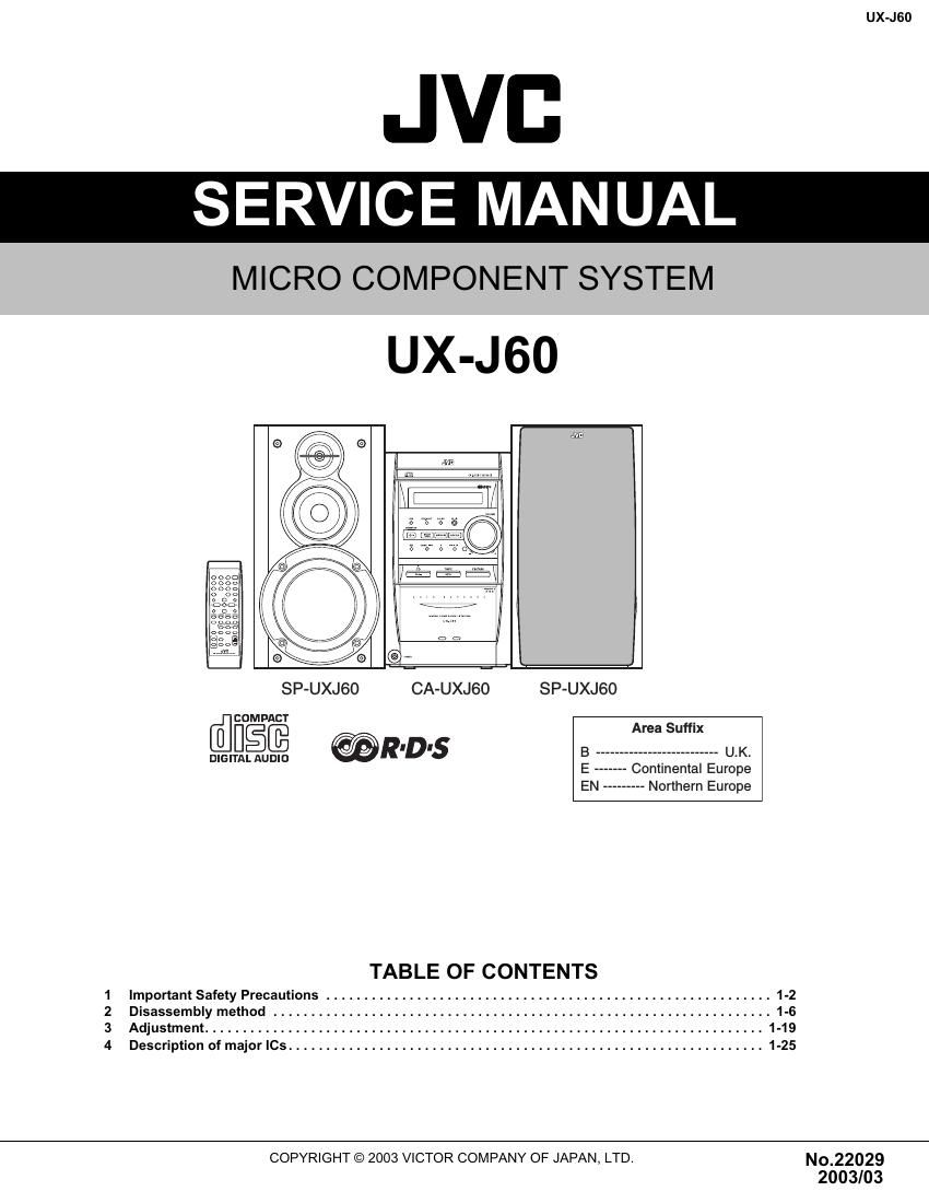 Jvc UXJ 60 Service Manual