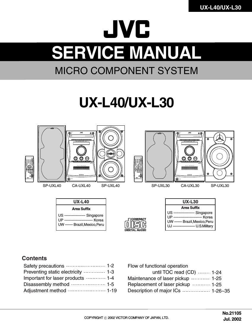 Jvc UXL 40 Service Manual