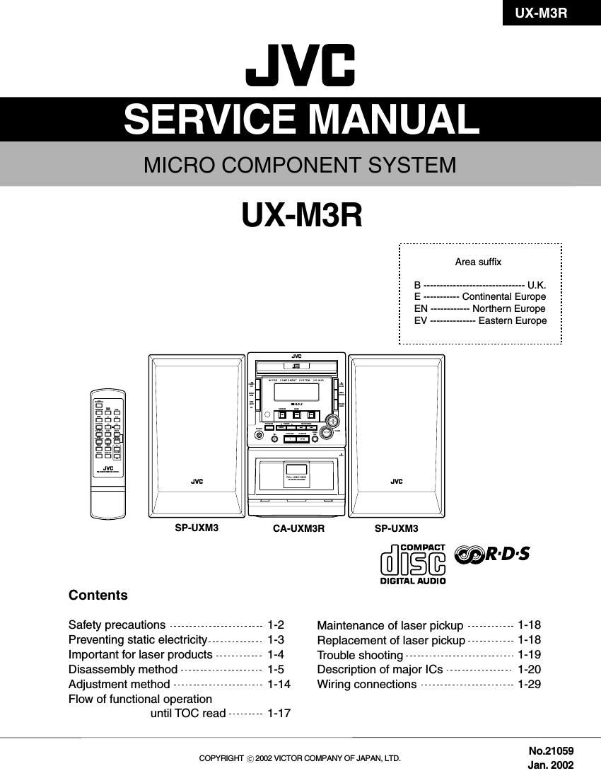 Jvc UXM 3 R Service Manual