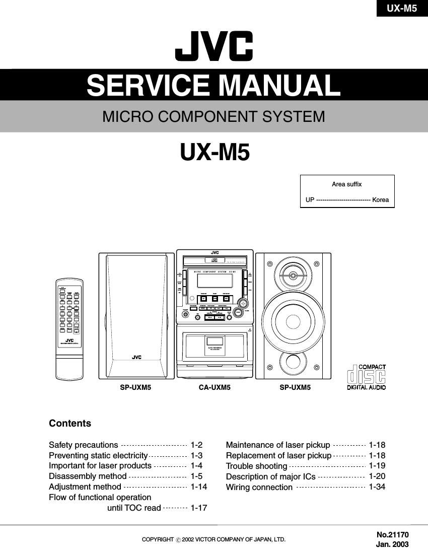 Jvc UXM 5 Service Manual