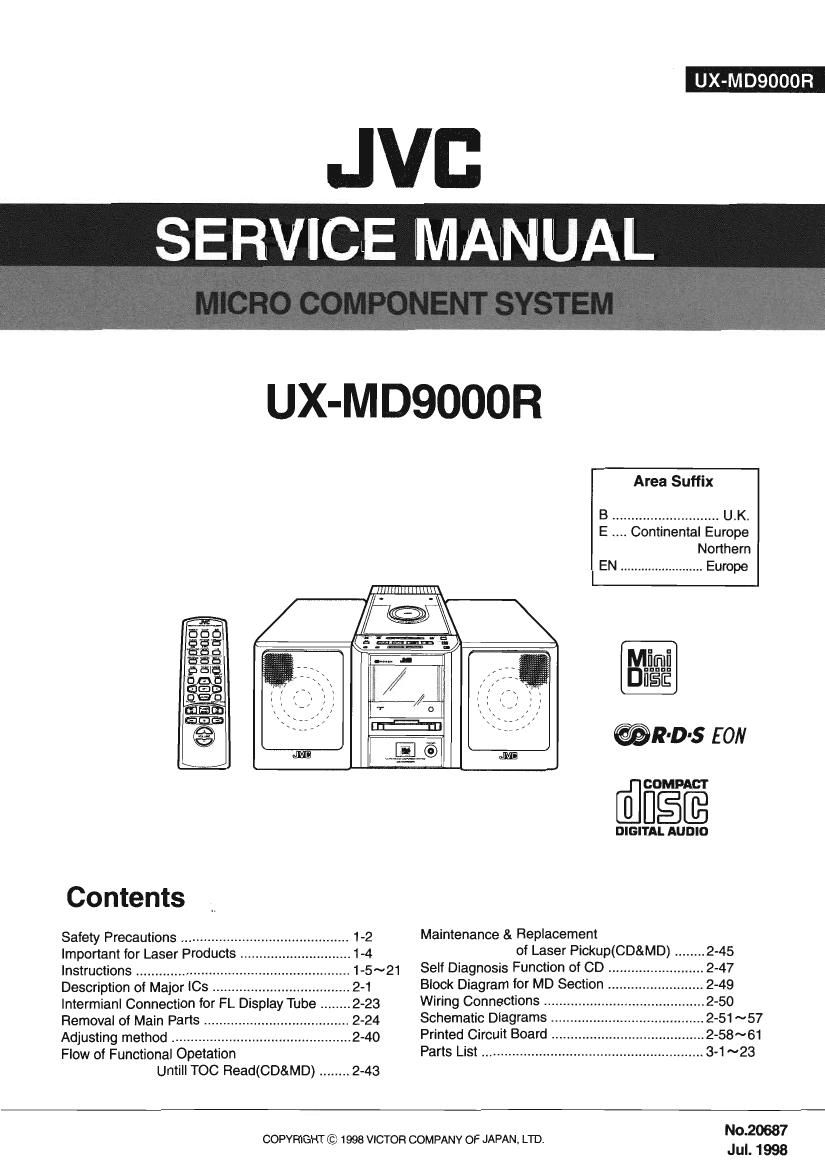Jvc UXMD 9000 R Service Manual