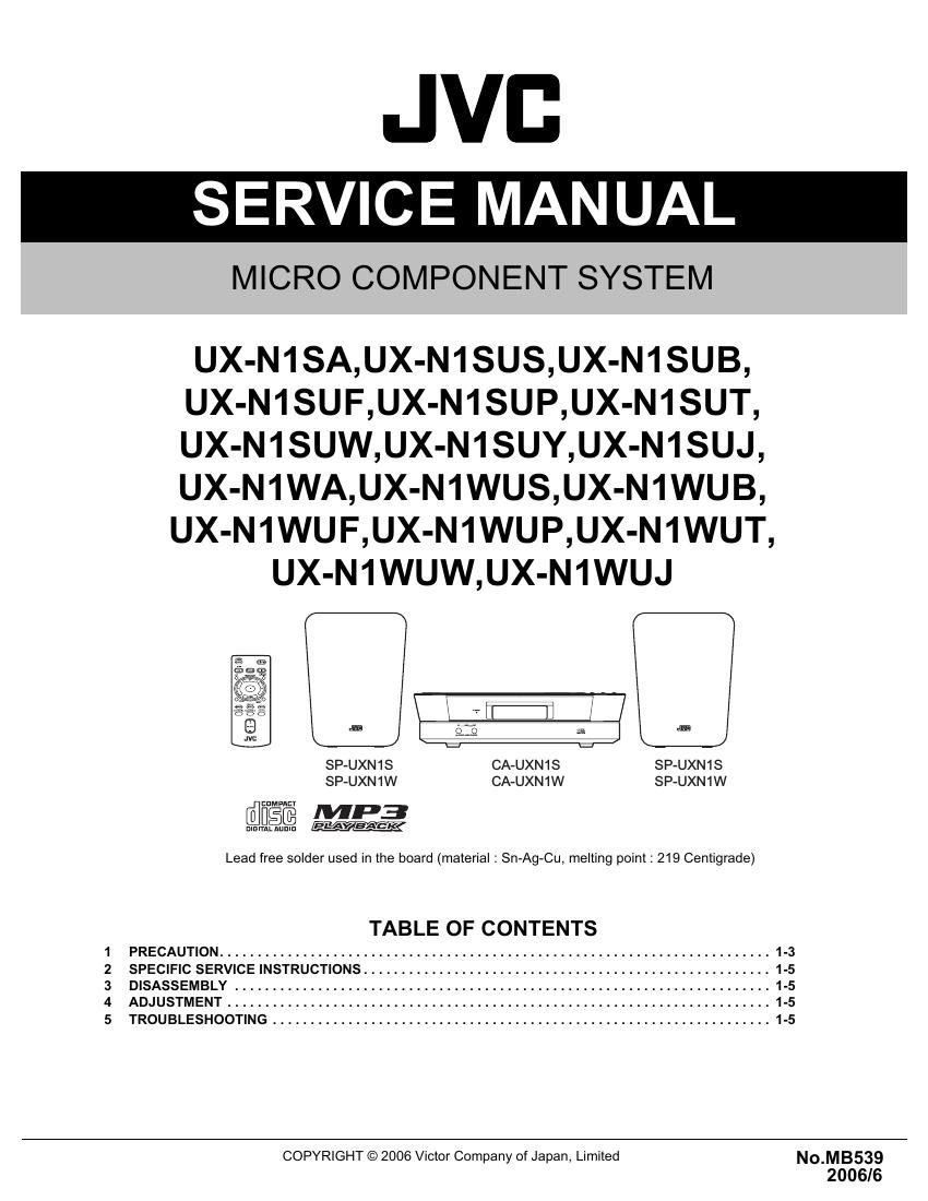 Jvc UXN 1 Service Manual