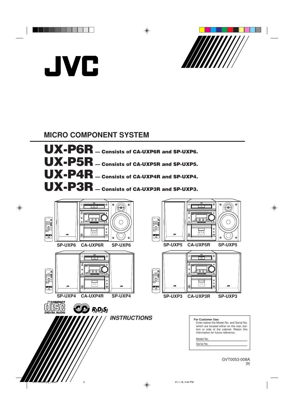 Jvc UXP 3 R Owners Manual