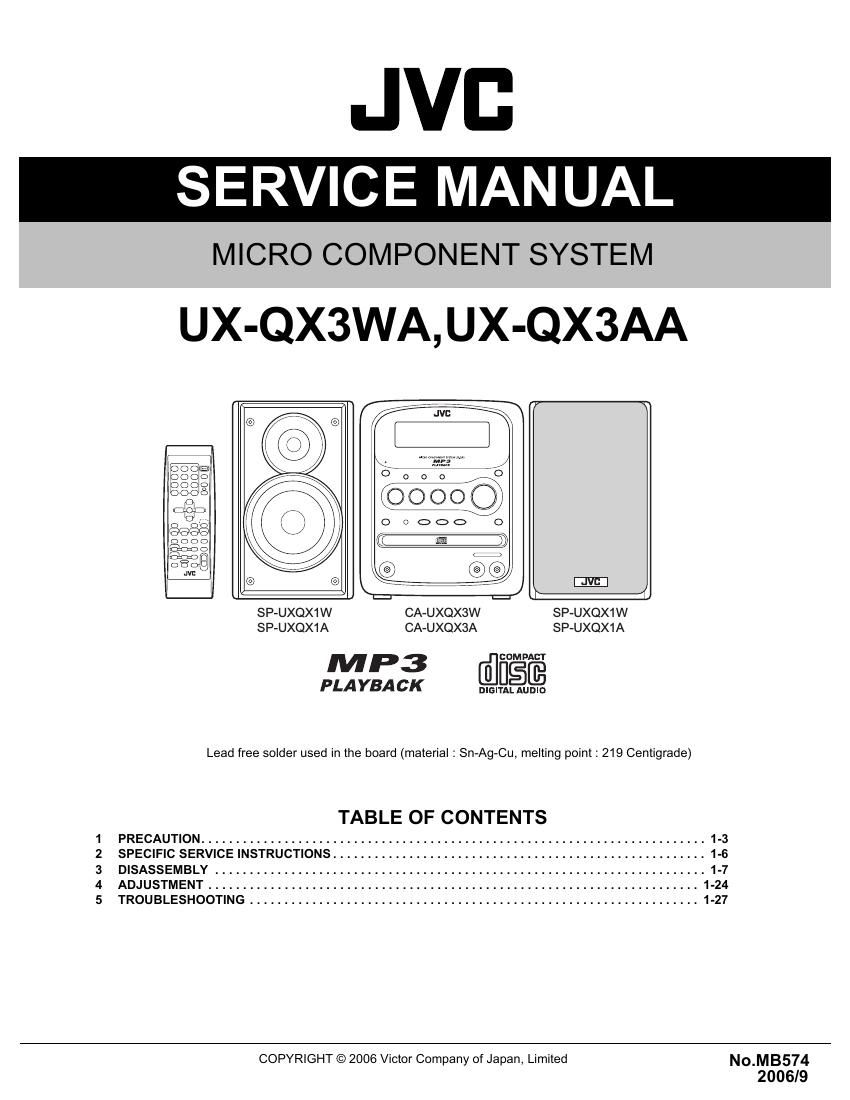 Jvc UXQX 3 WA Service Manual