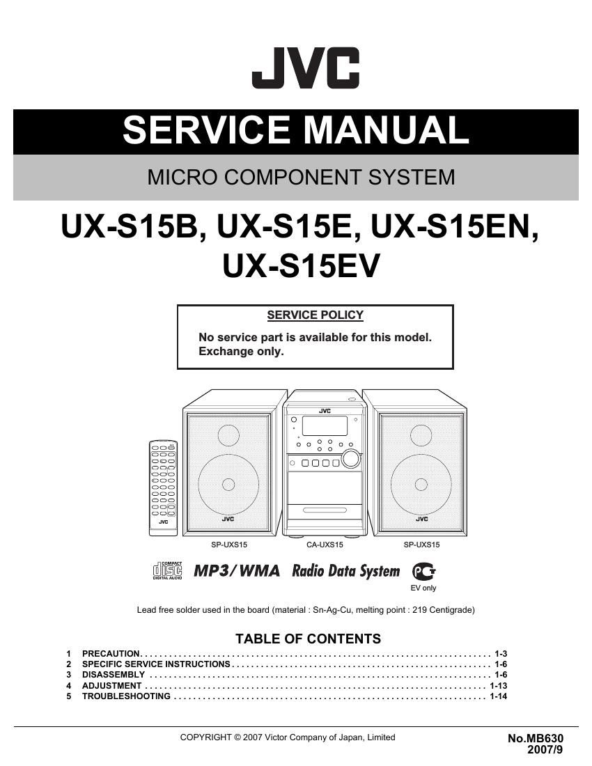 Jvc UXS 15 Service Manual