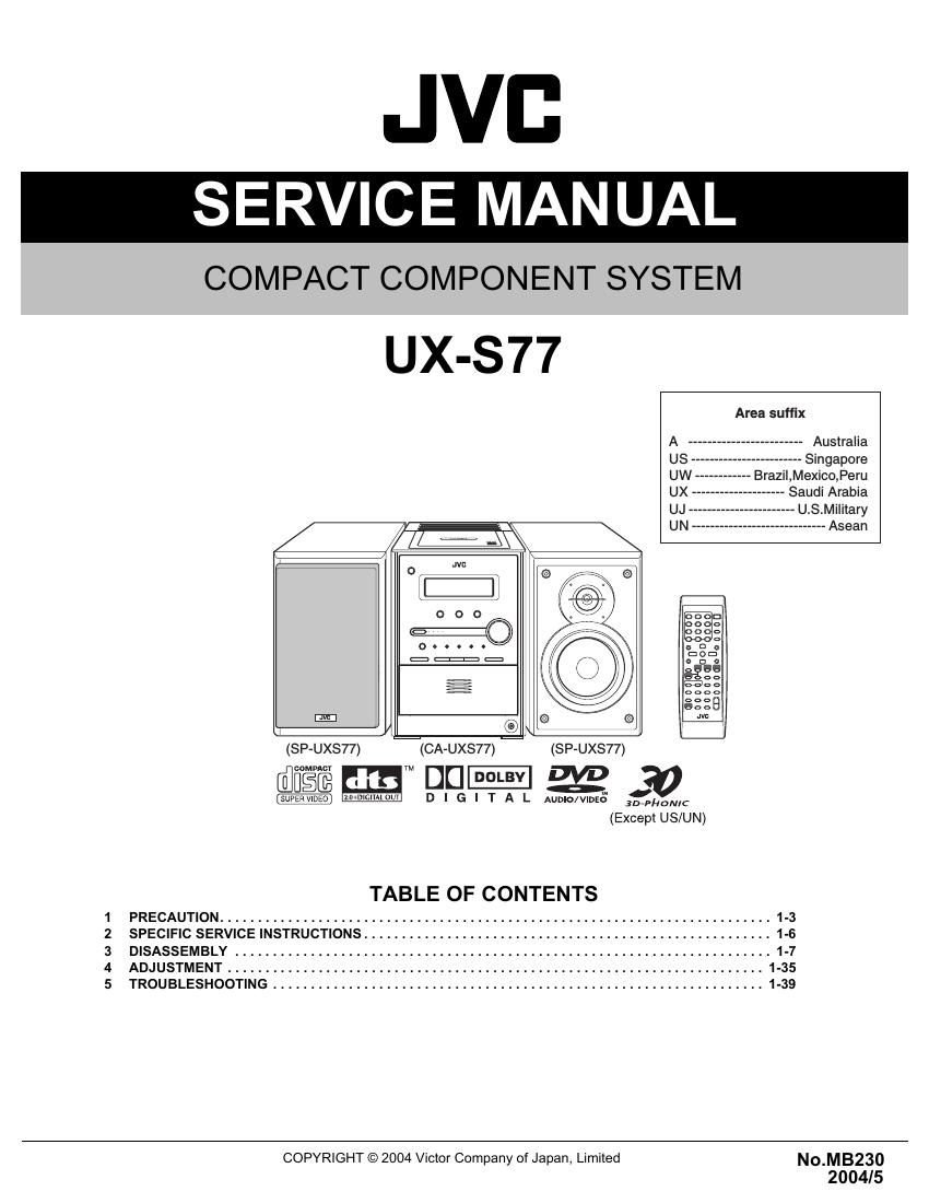 Jvc UXS 77 Service Manual