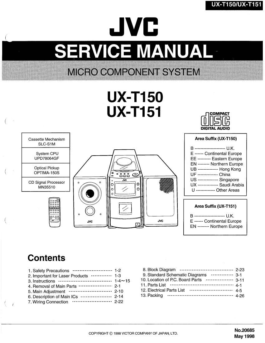 Jvc UXT 150 Service Manual