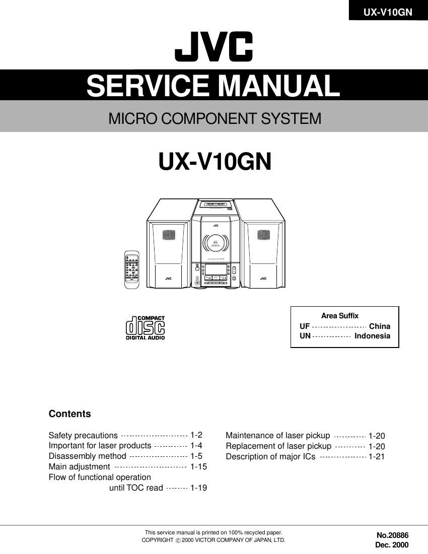 Jvc UXV 10 GN Service Manual