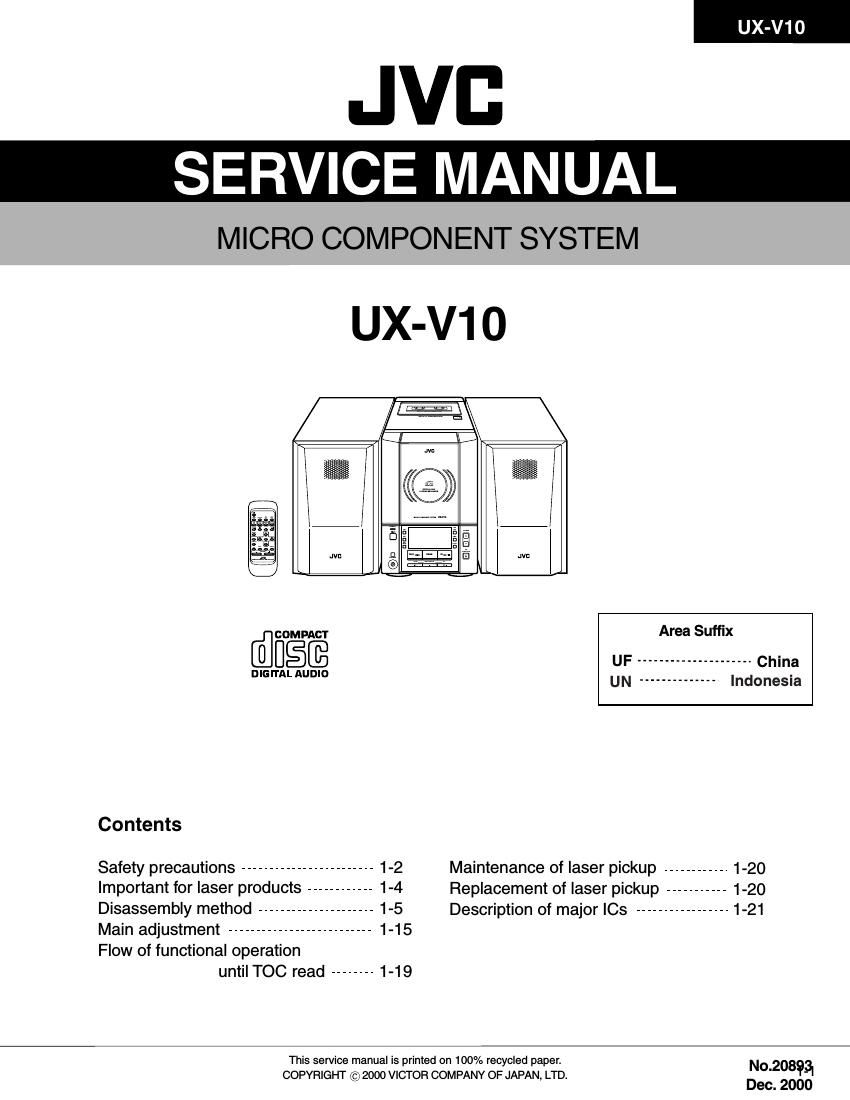 Jvc UXV 10 Service Manual