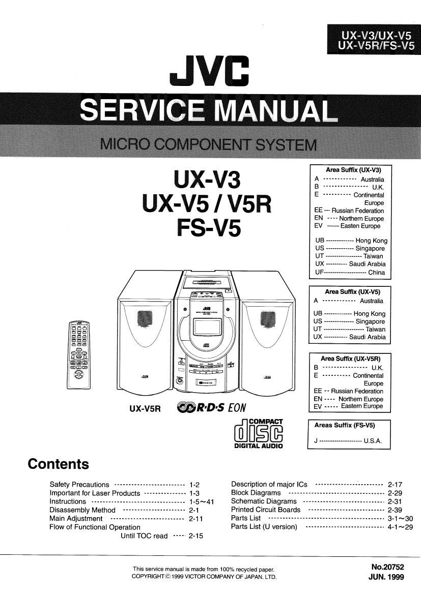 Jvc UXV 3 Service Manual