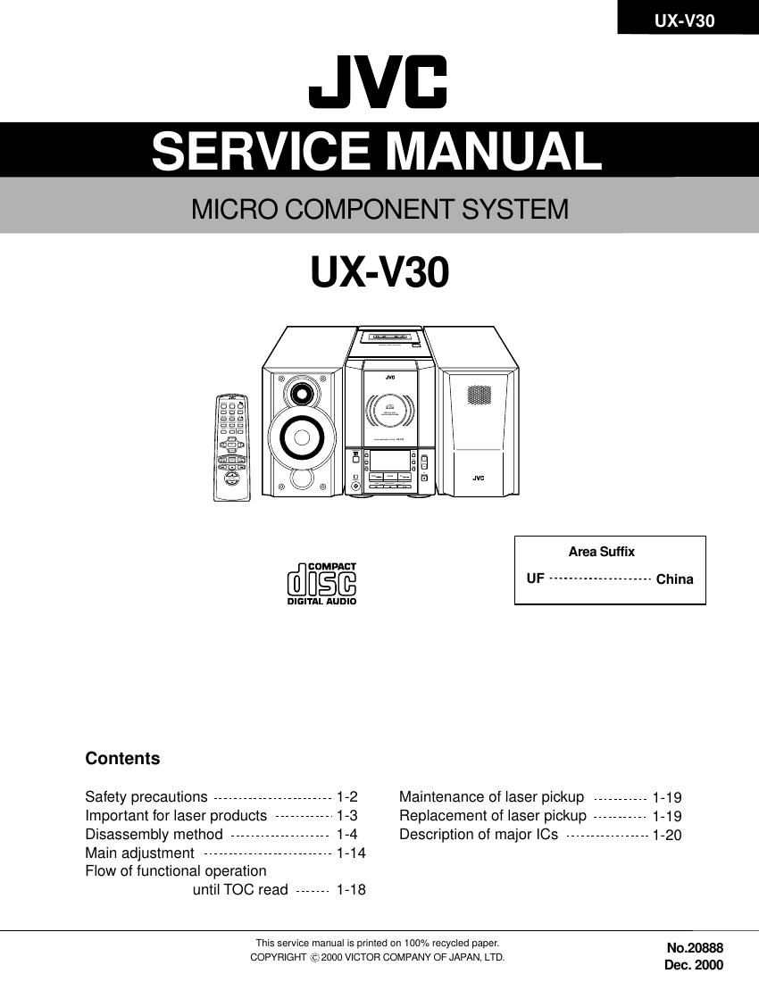 Jvc UXV 30 Service Manual