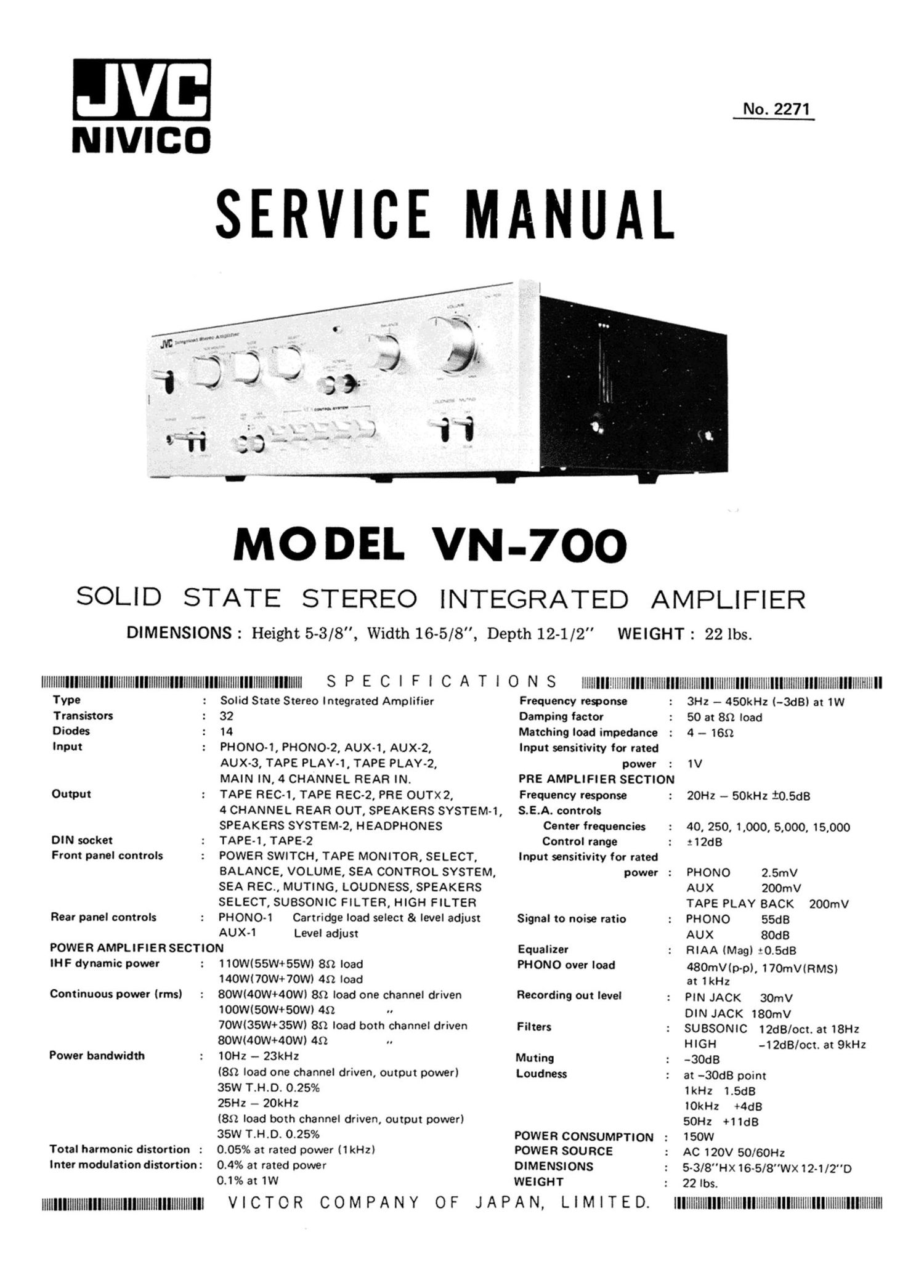 Jvc VN 700 Service Manual