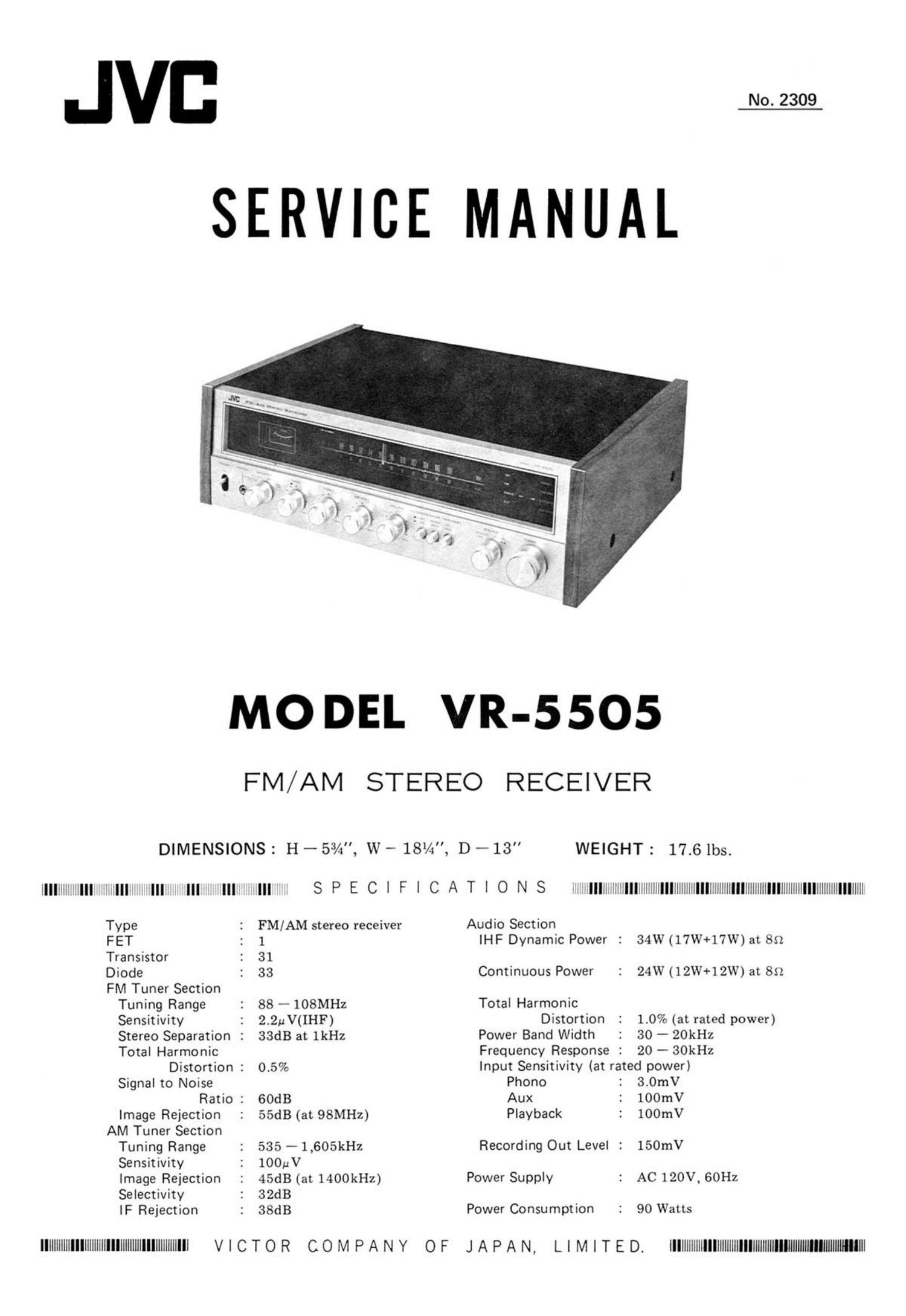 Jvc VR 5505 Service Manual