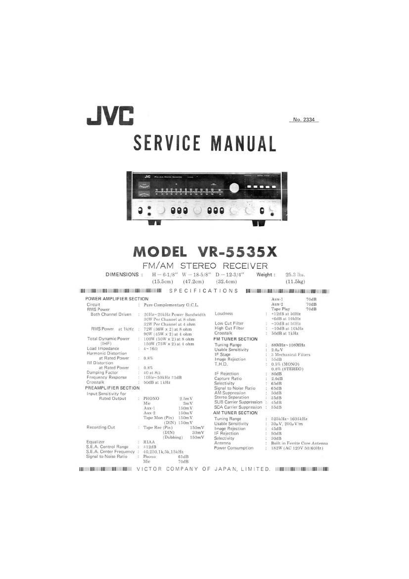 Jvc VR 5535 X Service Manual