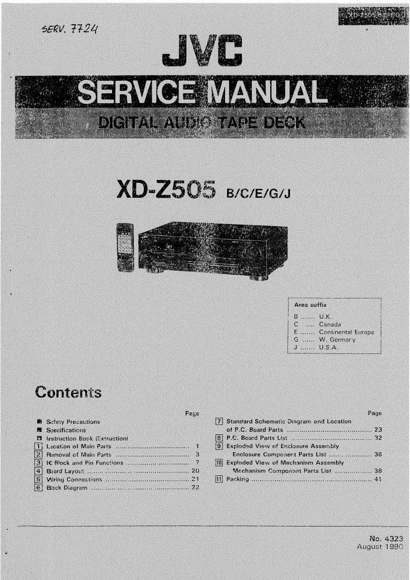 Jvc XDZ 505 Service Manual