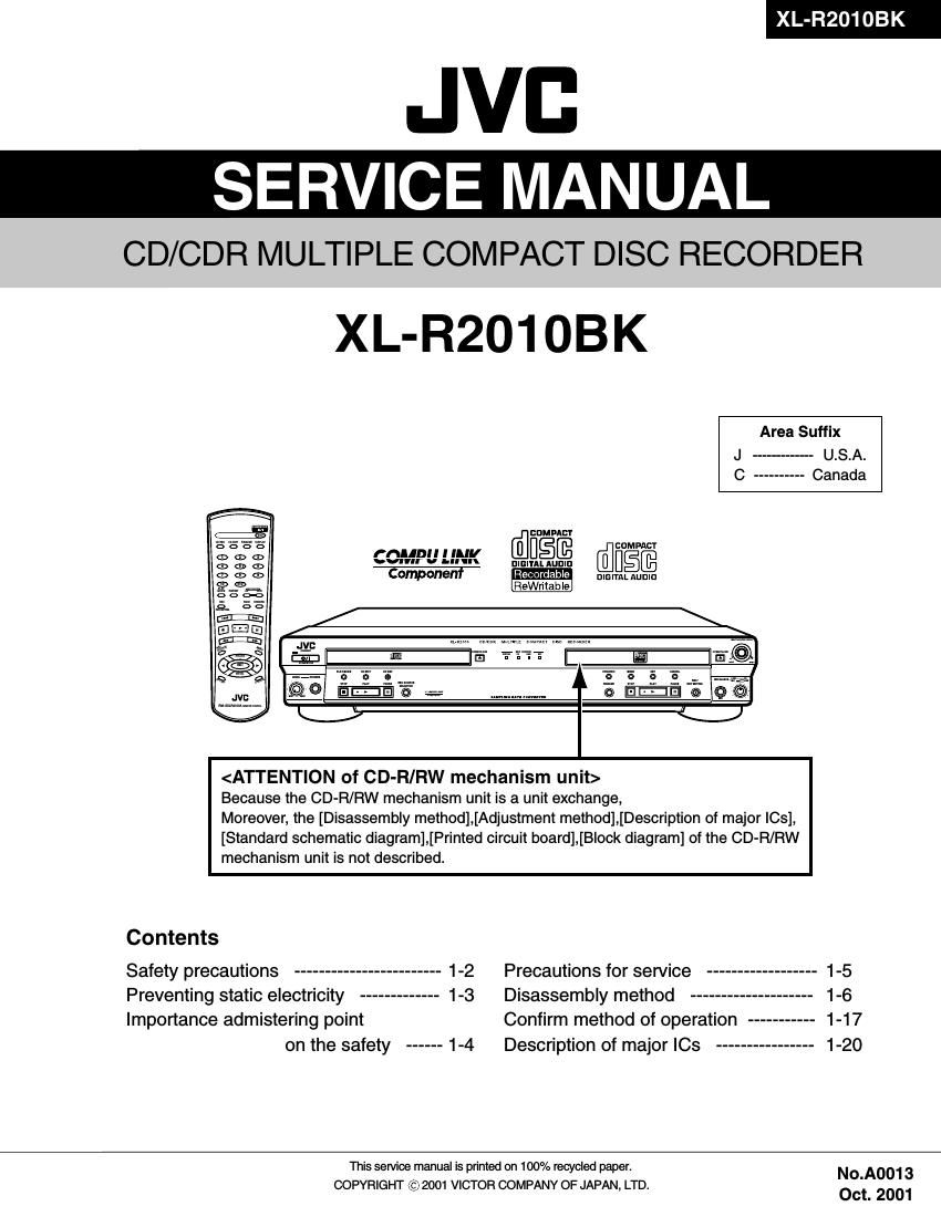Jvc XLR 2010 BK Service Manual