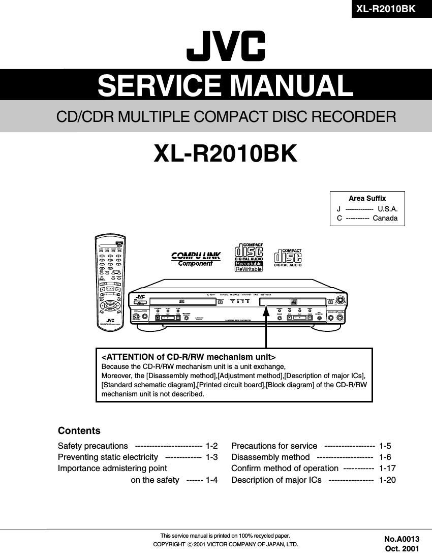 Jvc XLR 2010 BK Service Manual