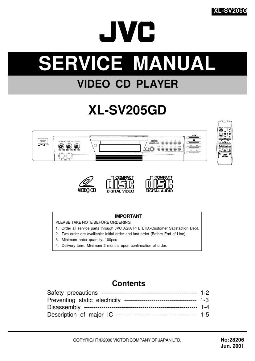 Jvc XLSV 205 GD Service Manual