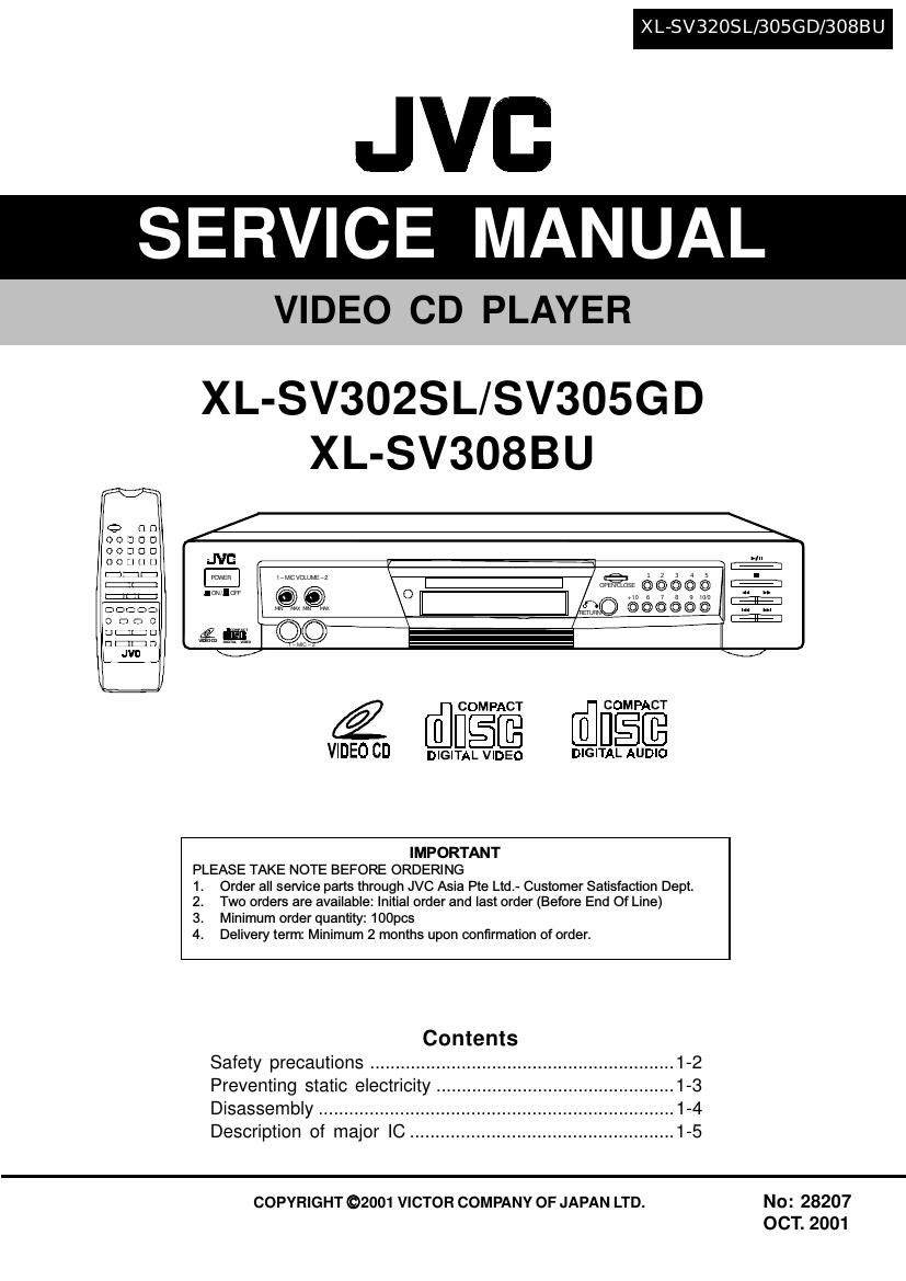Jvc XLSV 305 GD Service Manual