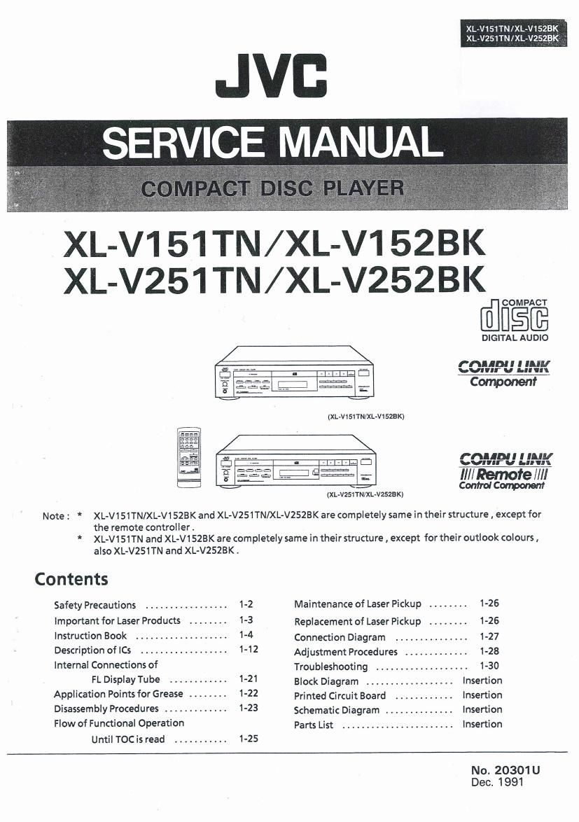 Service Manual-Anleitung für JVC XL-Z1050 TN 