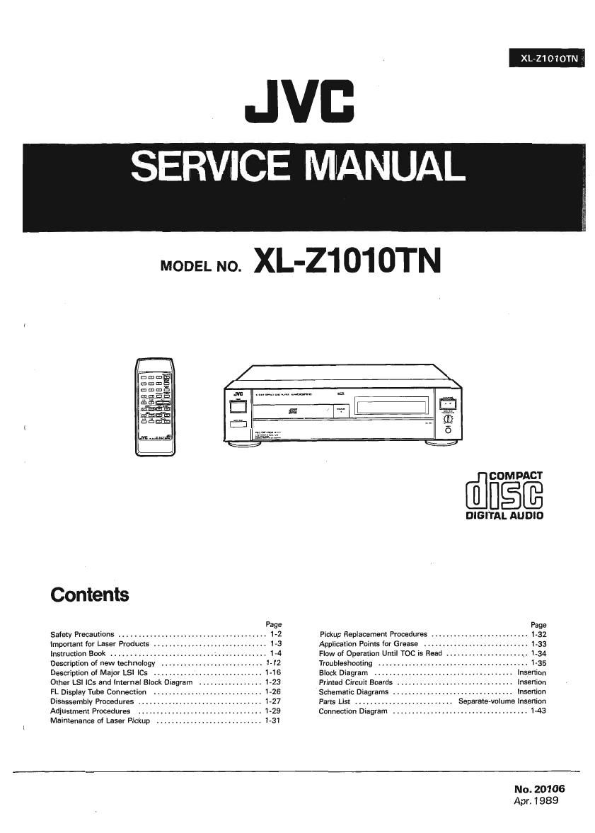 Jvc XLZ 1010 TN Service Manual